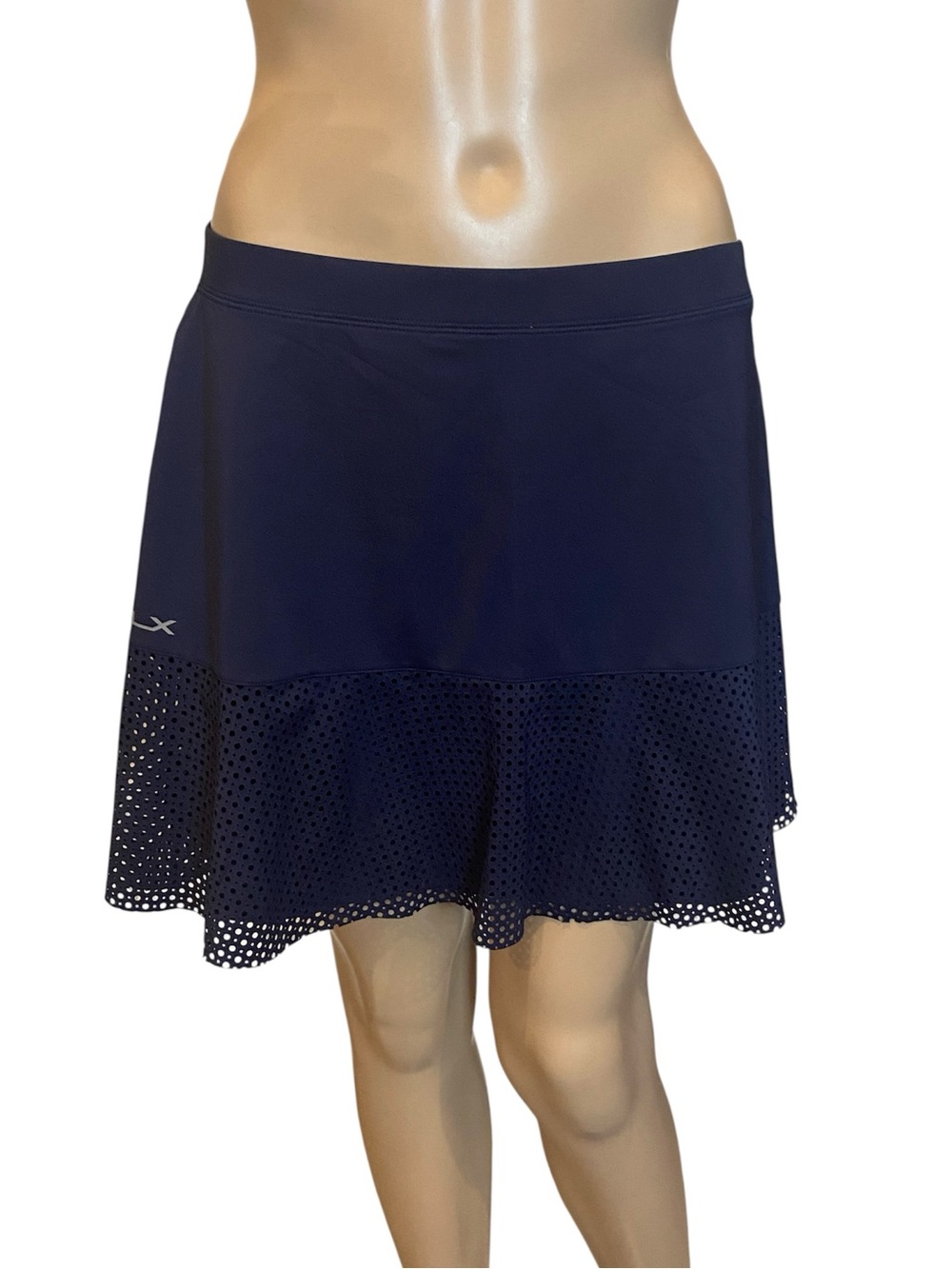 Ralph Lauren RLX Eyelet Panel Interlock Golf Tennis Skorts Navy Size Medium NWT